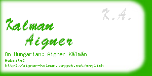 kalman aigner business card